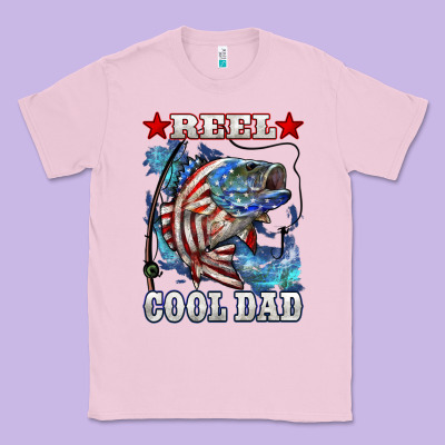 Reel Cool Dad Bass 4th Of July Classic Tee Designed By Lillyallendesigns