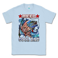 Dusty Blue Reel Cool Dad Bass 4th of July Classic Tee - LillyAllenDesigns