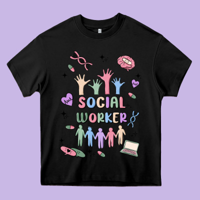 Social Worker Heavy Core Tee Designed By Maliassmallbusiness