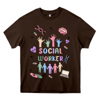 Chocolate Brown social worker Heavy Core Tee - MaliasSmallBusiness