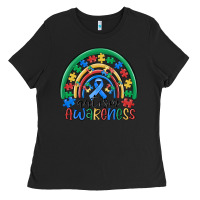 Black autism awareness rainbow Ladies Tee - MaliasSmallBusiness