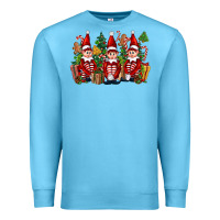 Ocean Blue Christmas Elfs Premium Sweatshirt - FaDigitalArtStudio