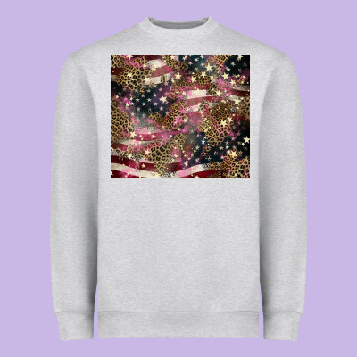 American Flag Leopard Pinktumbler Heavyweight Sweatshirt Designed By Howdyjamesfarm