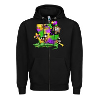 Black louisiana map alligator mardi gras olivia Zipper Hoodie - OliviaCreatesArt