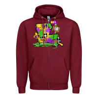 Burgundy louisiana map alligator mardi gras olivia Zipper Hoodie - OliviaCreatesArt