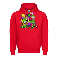 Red louisiana map alligator mardi gras olivia Zipper Hoodie - OliviaCreatesArt
