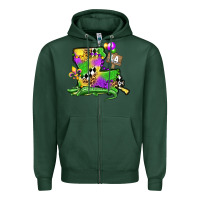 Sports Green louisiana map alligator mardi gras olivia Zipper Hoodie - OliviaCreatesArt