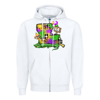 White louisiana map alligator mardi gras olivia Zipper Hoodie - OliviaCreatesArt