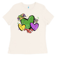 Bone mardi gras hearts Ladies Tee - MaliasSmallBusiness