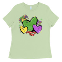 Matcha mardi gras hearts Ladies Tee - MaliasSmallBusiness