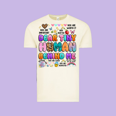 Dear Tiny Human Behind Me Vintage Tee Designed By Artiststas