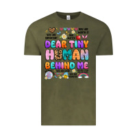 Vintage Olive dear tiny human behind me Vintage Tee - Artiststas