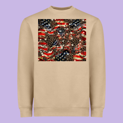 American Flag Leopard Tumbler Heavyweight Sweatshirt Designed By Howdyjamesfarm