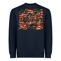 Navy American flag leopard tumbler Heavyweight Sweatshirt - HowdyJamesFarm