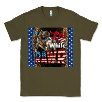 Army Green Western Red White Rawr Dinosaur Classic Tee - LillyAllenDesigns