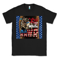Black Western Red White Rawr Dinosaur Classic Tee - LillyAllenDesigns