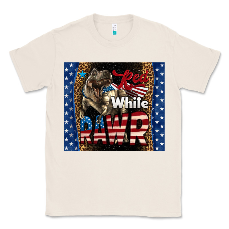 Western Red White Rawr Dinosaur Classic Tee by LillyAllenDesigns | Teevron