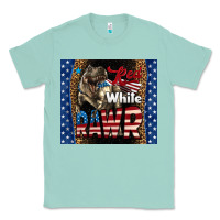 Seafoam Western Red White Rawr Dinosaur Classic Tee - LillyAllenDesigns
