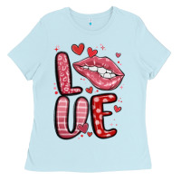 Baby Blue western love lips Ladies Tee - MaliasSmallBusiness