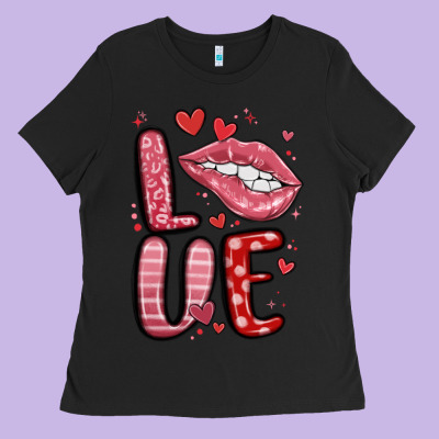 Western Love Lips Ladies Tee Designed By Maliassmallbusiness