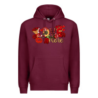 Burgundy Love more Valentine's Day Premium Hoodie - FaDigitalArtStudio