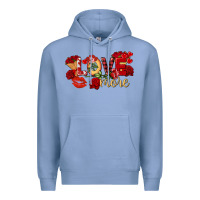 Colony Blue Love more Valentine's Day Premium Hoodie - FaDigitalArtStudio