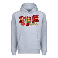 Heather Grey Love more Valentine's Day Premium Hoodie - FaDigitalArtStudio