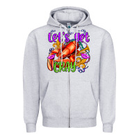 Heather Grey let's get cray with crawfish olivia Zipper Hoodie - OliviaCreatesArt