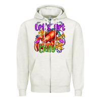 Oatmeal Heather let's get cray with crawfish olivia Zipper Hoodie - OliviaCreatesArt