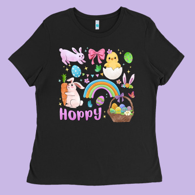 Easter Hoppy Bunny Ladies Tee Designed By Maliassmallbusiness