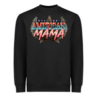 Black American mama 4th of july Heavyweight Sweatshirt - HowdyJamesFarm
