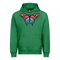 Emerald Patriotic American Butterfly Urban Hoodie - LillyAllenDesigns