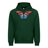 Forest Green Patriotic American Butterfly Urban Hoodie - LillyAllenDesigns