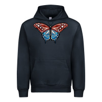 Navy Patriotic American Butterfly Urban Hoodie - LillyAllenDesigns