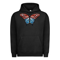 Pigment Black Patriotic American Butterfly Urban Hoodie - LillyAllenDesigns