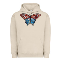 Pigment French Oak Patriotic American Butterfly Urban Hoodie - LillyAllenDesigns