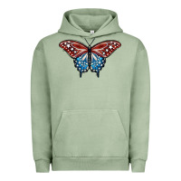 Pigment Oil Green Patriotic American Butterfly Urban Hoodie - LillyAllenDesigns