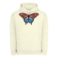 Pigment Pistachio Patriotic American Butterfly Urban Hoodie - LillyAllenDesigns