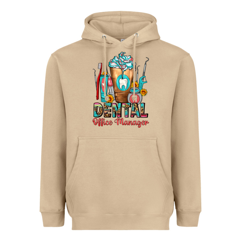 Dental Office Manager Cold Drink Frappe Heavyweight Hoodie by FaDigitalArtStudio | Teevron