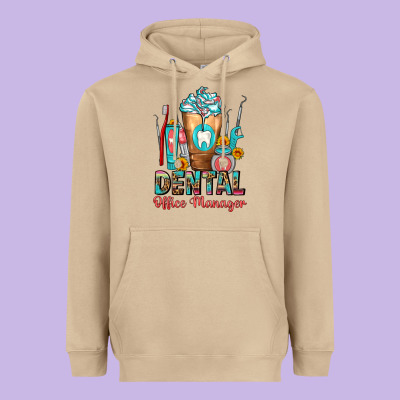 Dental Office Manager Cold Drink Frappe Heavyweight Hoodie Designed By Fadigitalartstudio
