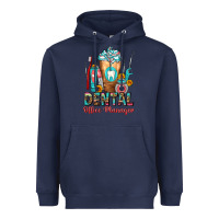 Navy dental office manager cold drink frappe Heavyweight Hoodie - FaDigitalArtStudio