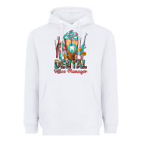 White dental office manager cold drink frappe Heavyweight Hoodie - FaDigitalArtStudio