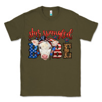 Army Green Western Star Spangled Baby Cow Classic Tee - LillyAllenDesigns