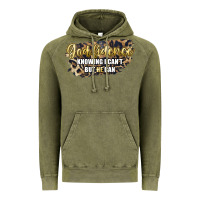 Vintage Olive god fidence knowing i can't but he can Vintage Hoodie - Artiststas