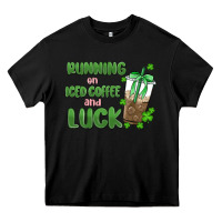 Black iced coffee and luck Heavy Core Tee - MaliasSmallBusiness