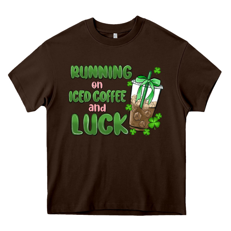 Iced Coffee And Luck Heavy Core Tee by MaliasSmallBusiness | Teevron