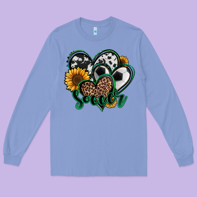 Soccer Hearts Long Sleeve Tee Designed By Jasminsmagicworld