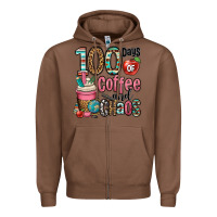Chestnut hundred days of coffee and chaos Zipper Hoodie - OliviaCreatesArt