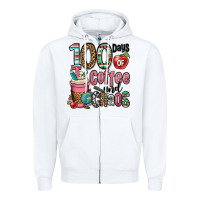 White hundred days of coffee and chaos Zipper Hoodie - OliviaCreatesArt