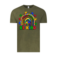 Vintage Olive autism awareness rainbow Vintage Tee - Artiststas